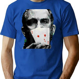 Rounders Movie Classic Movie Poker Pocket Aces Premium Heavyweight Cotton T-Shirt - Blue