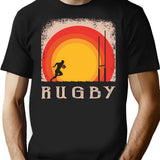Rugby Vintage Style T-Shirt for Men & Women, T-Shirts Graphic Tee - Black