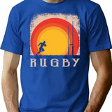 Rugby Vintage Style T-Shirt for Men & Women, T-Shirts Graphic Tee - Blue