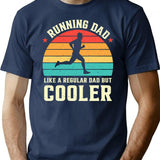 Running Dad Like A Regular Dad But Cooler Retro T-Shirt for Men & Women, T-Shirts Graphic Tee - Navy