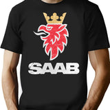 Saab Vintage Grunge Logo T-Shirt for Men & Women, T-Shirts Graphic Tee - Black