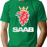 Saab Vintage Grunge Logo T-Shirt for Men & Women, T-Shirts Graphic Tee - Green