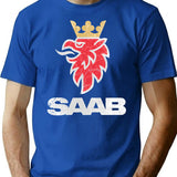 Saab Vintage Grunge Logo T-Shirt for Men & Women, T-Shirts Graphic Tee - Blue