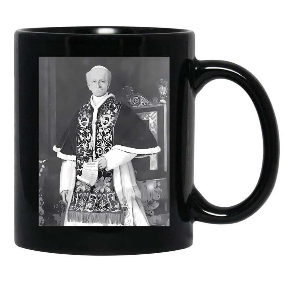 Saint Pope Leo Xiii Black Coffee Mug - Black