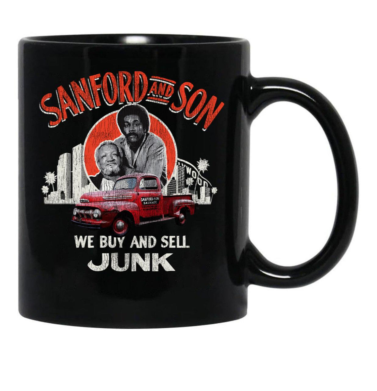 Sanford And Son Father And Son Duo Dks Worn Black Coffee Mug, Gift Coffee Mug - Black
