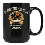 Sanford And Son Fred Sanford Seller Of Fine Second Hand Antiques Black Coffee Mug, Gift Coffee Mug