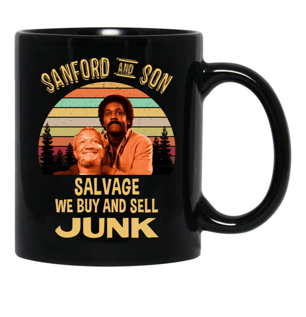Sanford And Son Salvage We Buy And Sell Junk Vintage Black Coffee Mug, Gift Coffee Mug - Black
