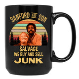 Sanford And Son Salvage We Buy And Sell Junk Vintage Black Coffee Mug, Gift Coffee Mug