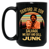 Sanford And Son Salvage We Buy And Sell Junk Vintage Black Coffee Mug, Gift Coffee Mug