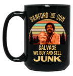 Sanford And Son Salvage We Buy And Sell Junk Vintage Black Coffee Mug, Gift Coffee Mug