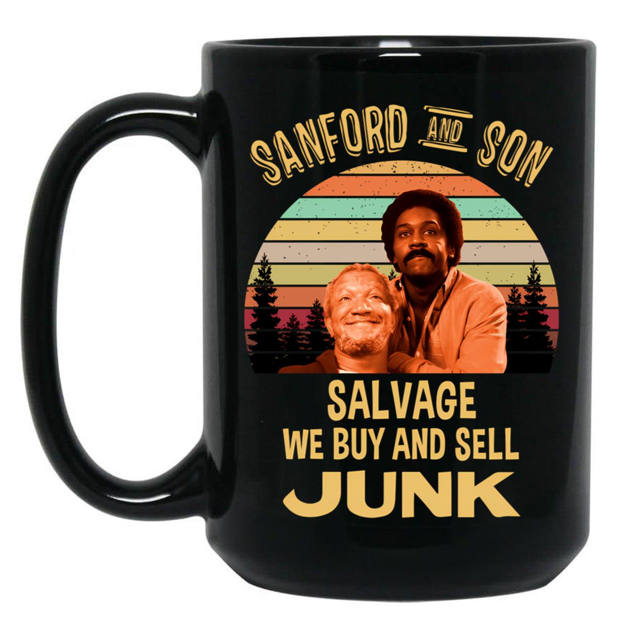 Sanford And Son Salvage We Buy And Sell Junk Vintage Black Coffee Mug, Gift Coffee Mug