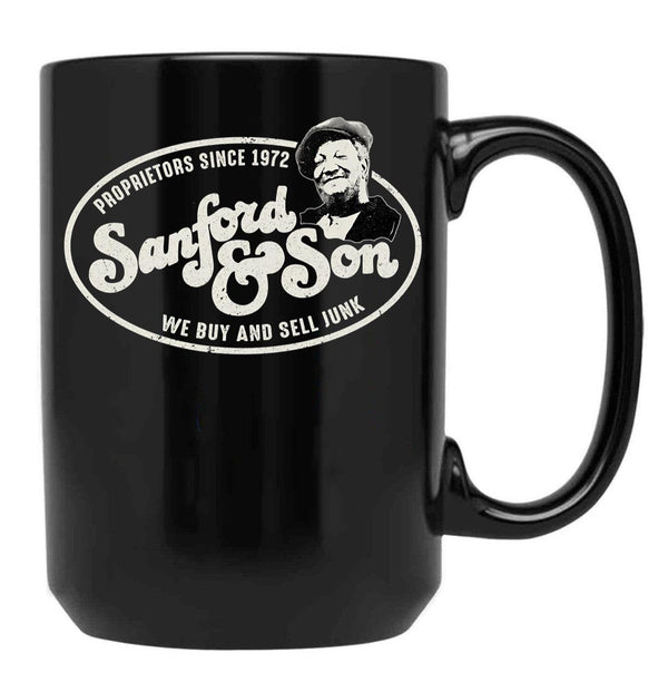 Sanford And Son Worn Logo Black Coffee Mug, Gift Coffee Mug