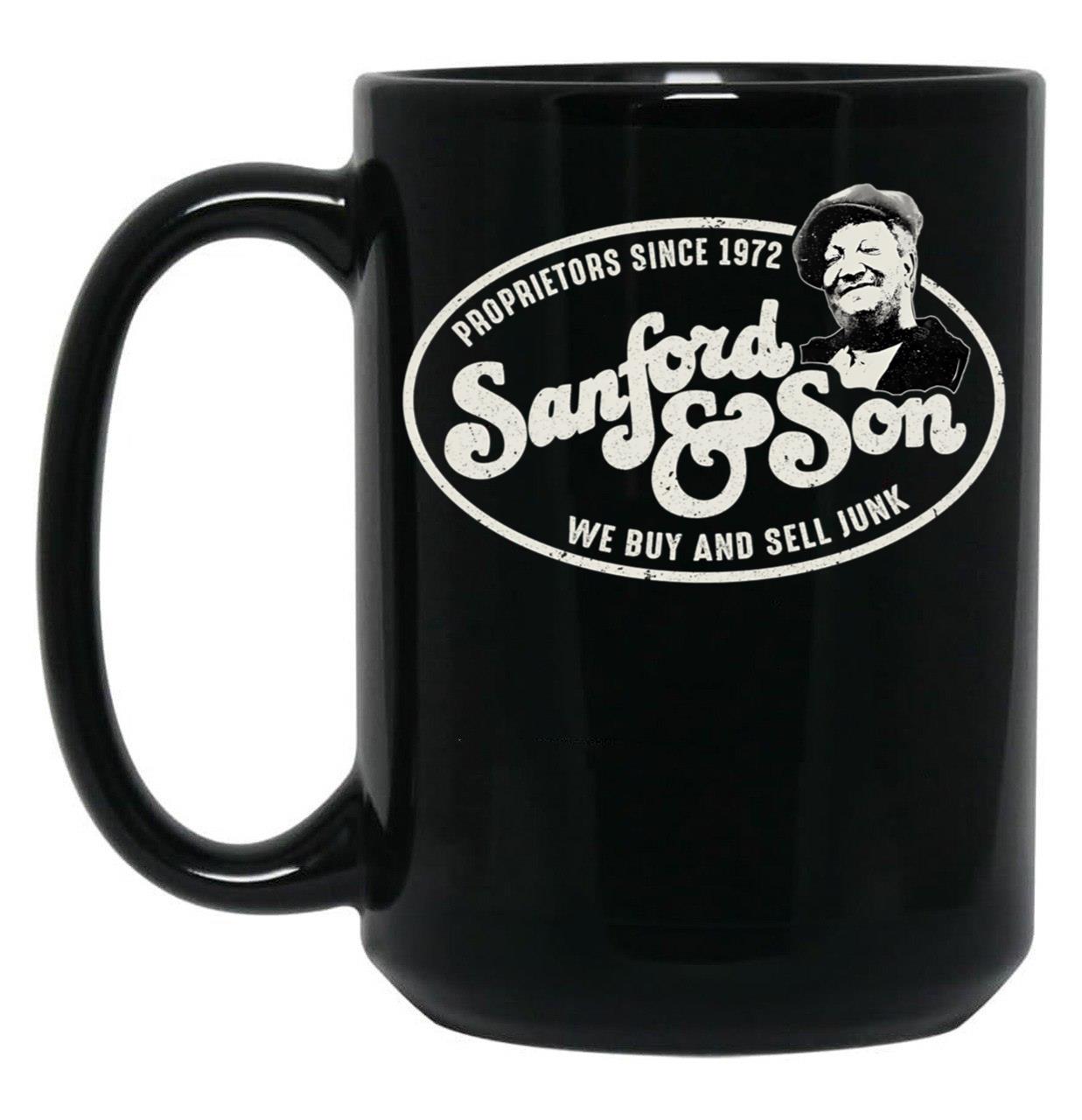 Sanford And Son Worn Logo Black Coffee Mug, Gift Coffee Mug