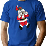 Santa Art (Clean) T-Shirt for Men & Women, T-Shirts Graphic Tee - Blue