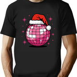 Santa Disco Ball T-Shirt for Men & Women, T-Shirts Graphic Tee - Black