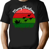 Santas Sleigh Pulled By Greyhounds T-Shirt for Men & Women, T-Shirts Graphic Tee - Black