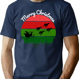 Santas Sleigh Pulled By Greyhounds T-Shirt for Men & Women, T-Shirts Graphic Tee - Navy