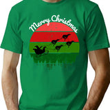 Santas Sleigh Pulled By Greyhounds T-Shirt for Men & Women, T-Shirts Graphic Tee - Green