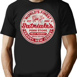 Satriale'S Italian Sausage Worn Out Premium Heavyweight Cotton T-Shirt - Black