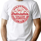 Satriale'S Italian Sausage Worn Out Premium Heavyweight Cotton T-Shirt - White
