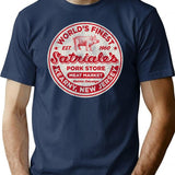 Satriale'S Italian Sausage Worn Out Premium Heavyweight Cotton T-Shirt - Navy