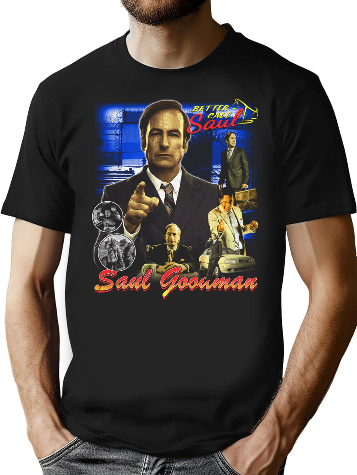 Saul Goodman Vintage 90S Bootleg Design T-Shirt for Men & Women, T-Shirts Graphic Tee - Black