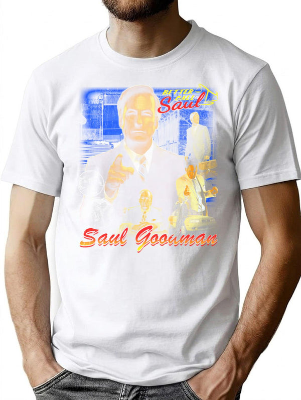 Saul Goodman Vintage 90S Bootleg Design T-Shirt for Men & Women, T-Shirts Graphic Tee - White