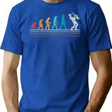 Saxophone Evolution Sax Retro Gift T-Shirt for Men & Women, T-Shirts Graphic Tee - Blue