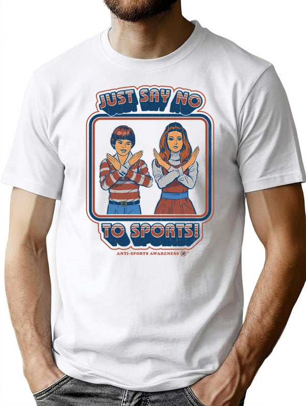 Say No To Sports T-Shirt for Men & Women, T-Shirts Graphic Tee - White