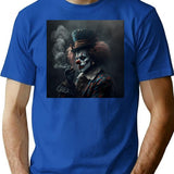 Scary Clown Art Creepy Clown T-Shirt for Men & Women, T-Shirts Graphic Tee - Blue
