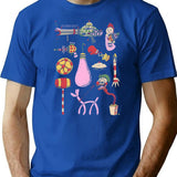 Scary Clown Things Funny T-Shirt for Men & Women, T-Shirts Graphic Tee - Blue