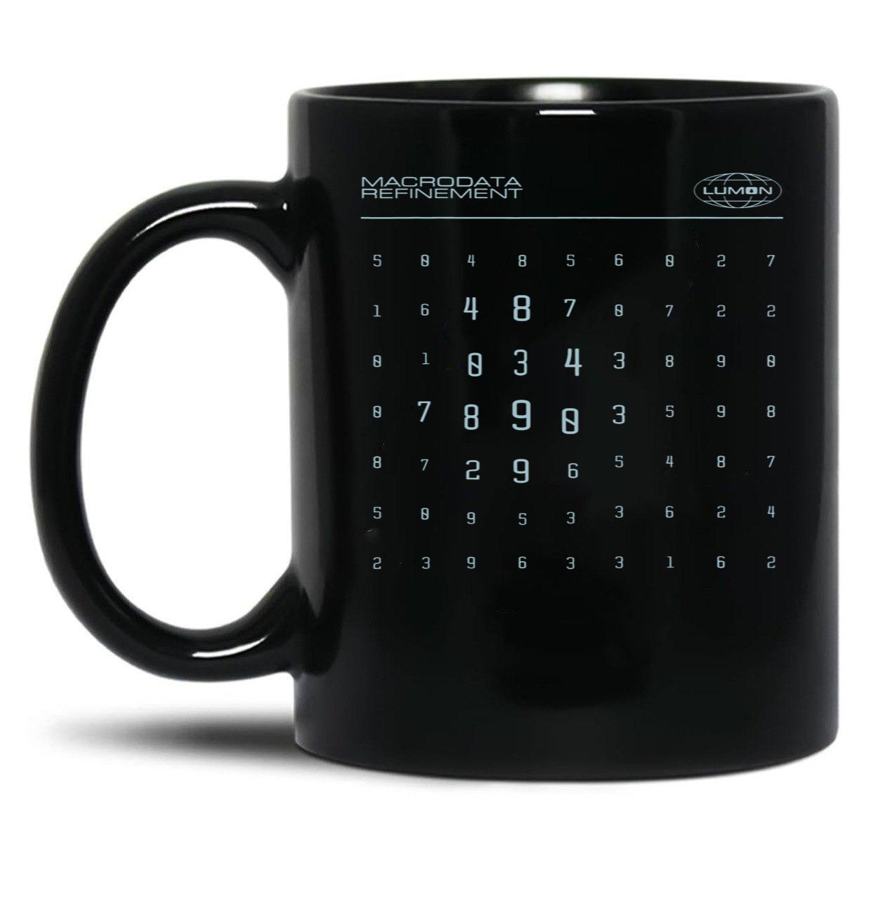 Scary Numbers Lumon Macrodata Refinement Severance TV Black Coffee Mug, Gift Coffee Mug
