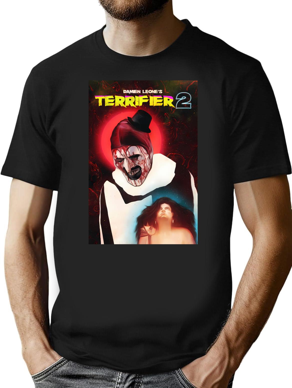 Scary Terrifier 2 Movie Film T-Shirt for Men & Women, T-Shirts Graphic Tee - Black