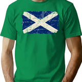 Scotland Flag - Vintage Look T-Shirt for Men & Women, T-Shirts Graphic Tee - Green