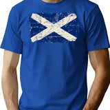 Scotland Flag - Vintage Look T-Shirt for Men & Women, T-Shirts Graphic Tee - Blue