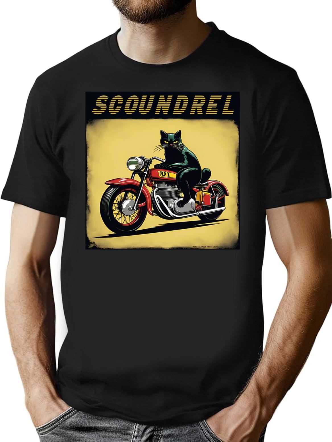 Scoundrel T-Shirt for Men & Women, T-Shirts Graphic Tee - Black
