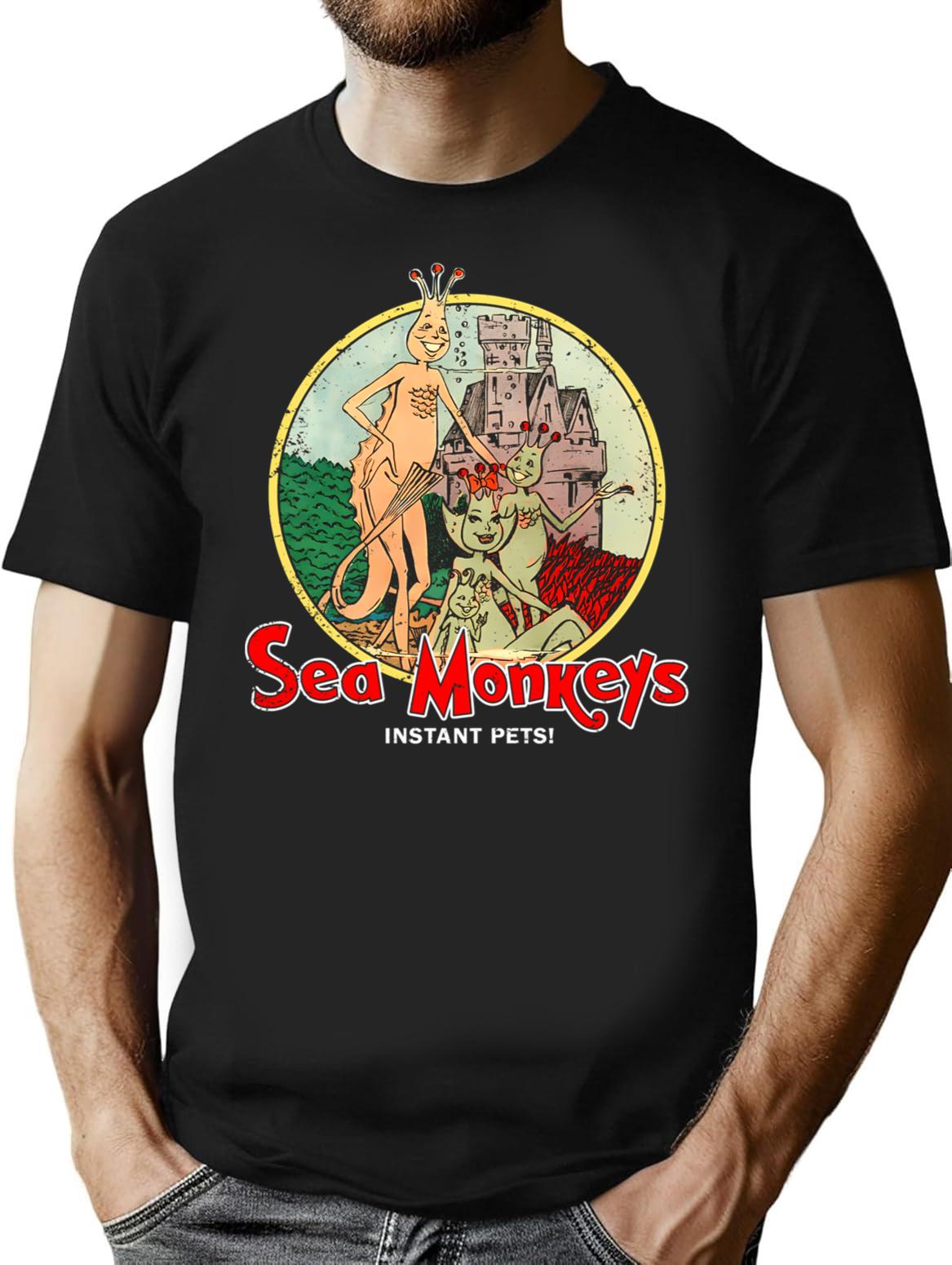 Sea Monkeys (For Black Shirts) T-Shirt for Men & Women, T-Shirts Graphic Tee - Black
