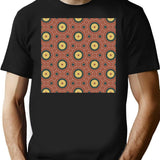 Seamless Pattern With Circles.Pattern Seamless Wallpaper Vector Texture T-Shirt for Men & Women, T-Shirts Graphic Tee - Black