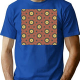 Seamless Pattern With Circles.Pattern Seamless Wallpaper Vector Texture T-Shirt for Men & Women, T-Shirts Graphic Tee - Blue
