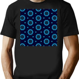 Seamless Pattern With Flowers.Floral Design Ornament Texture Decoration T-Shirt for Men & Women, T-Shirts Graphic Tee - Black