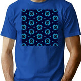 Seamless Pattern With Flowers.Floral Design Ornament Texture Decoration T-Shirt for Men & Women, T-Shirts Graphic Tee - Blue