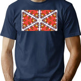 Seamless Pattern With Flowers.Pattern Seamless Wallpaper Design T-Shirt for Men & Women, T-Shirts Graphic Tee - Navy