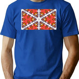 Seamless Pattern With Flowers.Pattern Seamless Wallpaper Design T-Shirt for Men & Women, T-Shirts Graphic Tee - Blue