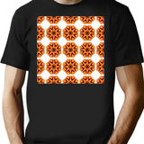 Seamless Pattern With Flowers.Pattern Seamless Wallpaper T-Shirt for Men & Women, T-Shirts Graphic Tee - Black