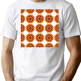 Seamless Pattern With Flowers.Pattern Seamless Wallpaper T-Shirt for Men & Women, T-Shirts Graphic Tee - White