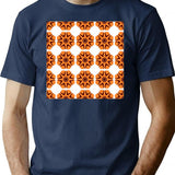 Seamless Pattern With Flowers.Pattern Seamless Wallpaper T-Shirt for Men & Women, T-Shirts Graphic Tee - Navy