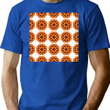 Seamless Pattern With Flowers.Pattern Seamless Wallpaper T-Shirt for Men & Women, T-Shirts Graphic Tee - Blue