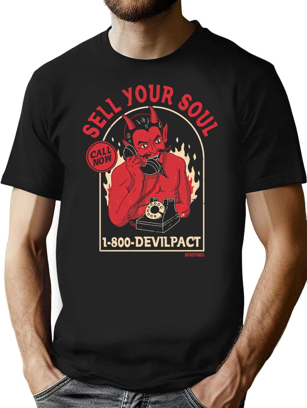 Sell Your Soul (1) T-Shirt for Men & Women, T-Shirts Graphic Tee - Black