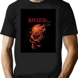 Sepultura Skull T-Shirt for Men & Women, T-Shirts Graphic Tee - Black