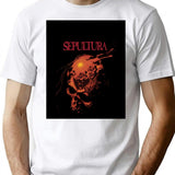 Sepultura Skull T-Shirt for Men & Women, T-Shirts Graphic Tee - White